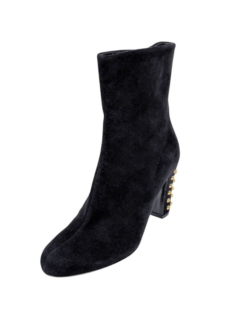 Gucci Studded Zip Up Short Boots Shoes Suede Black
